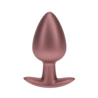 Smooth Silicone Anal Plug - Large - 3.5" / 8,9 Cm - Rose Gold
