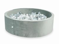 Suchy basen z piłeczkami 700 sztuk 130x40 Velvet szary (przezroczyste, perłowe, srebrne)