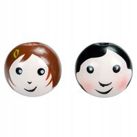 Drewniane koraliki buzia Woman/Man 24mm 4szt.