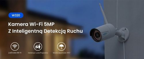 Reolink 5MP Zewnętrzna Kamera IP Bezprzewodowa WIFI 2,4/5GHz detekcja W320 na Arena.pl