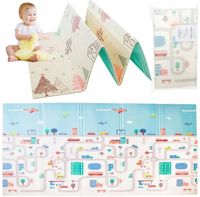 DUŻA Mata piankowa edukacyjna składana dla dzieci 180x200 DYWAN PROMERCO