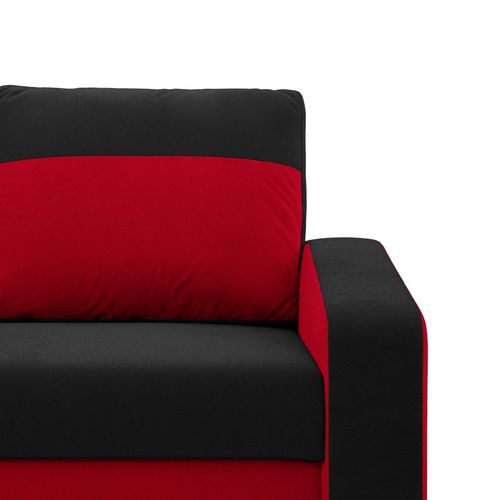 Sofa rozkładana, mikrofaza, AURELO, 148x87x90 cm, czerwony | TYLETEGOTU na Arena.pl