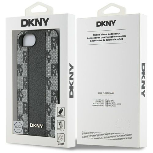 etui dkny leather checkered mono pattern magsafe do iphone 16e czarny na Arena.pl