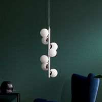 Modernistyczna LAMPA wisząca CUMULUS VERTICAL 10758703 Kaspa loftowa OPRAWA szklane kule zwis chrom biały