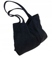 TORBA MŁODZIEŻOWA CZARNA NA RAMIĘ DUŻA MIEJSKA SZTRUKSOWA MOCNA PORZĄDNA