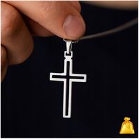 SREBRNY KRZYŻYK MĘSKI NA ŁAŃCUSZEK, SREBRO PRÓBA 925, DLA NIEGO,