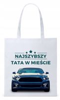 Dla Taty Ojca Tatusia Torba Eco Biała Shopper Z Nadrukiem Ze Zdjęciem