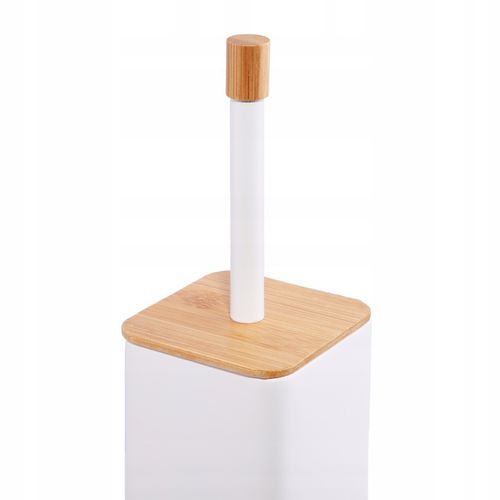 Szczotka do WC łazienki biała wysoka zamknięta z bambusem loft YOKA na Arena.pl