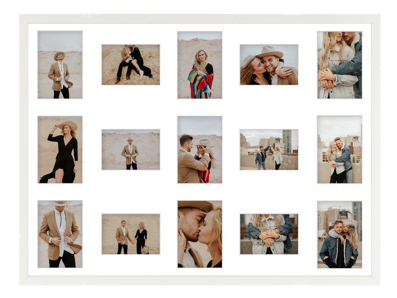 Ramka na 15 zdjęć Hekla 60x80x15 MDF galeria biały 1szt. zdjęcie 1