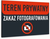 Tabliczka znak informacyjny 30x20 Antracyt NIE FOTOGRAFOWAĆ Nierdzewna