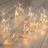 LAMPKI ŚWIĄTECZNE CHOINKOWE KURTYNA ŚWIETLNA LED OZDOBY ŚWIĘTA 10X RENIFER