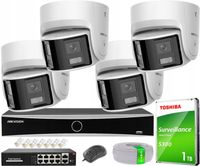 Zestaw Monitoringu 8MPx Hikvision Acusense 4x DS-2CD2346G2P-ISU/SL Panorama