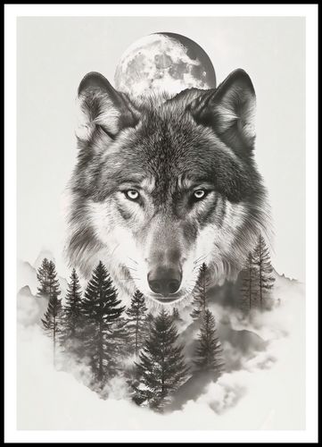 Plakat 70x100cm Wilczy Duch Lasu na Arena.pl