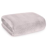 Narzuta welwetowa pikowana w jodełkę SOFIA6 230X260 pudrowa