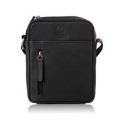 saszetka męska na ramię skórzana czarna mała paolo peruzzi ay-05-hbl