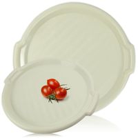 TACA OKRĄGŁA 40 CM KOLOR ECRU PLASTIKOWA DO SERWOWANIA