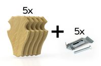 Deska Roebuck dąb 1 19x12 light - zestaw 5 sztuk z metalowymi klipsami