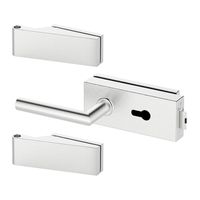 ZESTAW OKUĆ KWADRATOWY DO DRZWI SZKLANYCH NA WKŁADKĘ LEWY