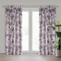 Zasłona Davos 2 140X270 cm welwet botaniczny nadruk taśma