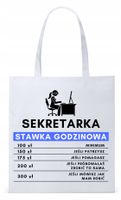 Dla Sekretarki Na Prezent Torba Eco Biała Shopper Z Nadrukiem Ze Zdjęciem