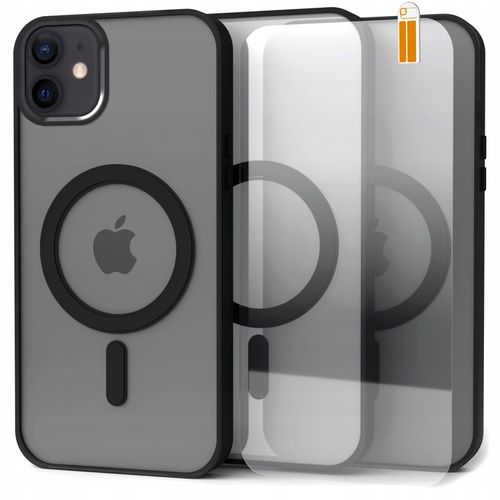 Etui Magsafe Do Apple iPhone 12 / 12 Pro (Czarne Matowe, Wzmacniane) +Szkło na Arena.pl