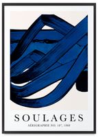 Plakat abstrakcje soulages 50x70 cm w czarnej ramie