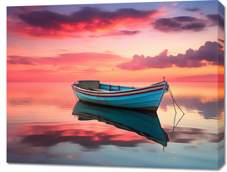 Obraz 90x70cm Spokój przed Połowem zdjęcie 1