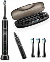 Szczoteczka soniczna do zębów CZARNA 3 KOŃCÓWKI WODOODPORNA 4 TRYBY ETUI