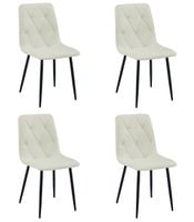 Krzesło tapicerowane LIBRA beż tkanina czarne nogi kuchni jadalni x4
