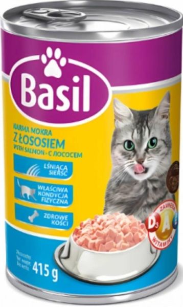 BASIL KOT 415G ŁOSOŚ PUSZKA zdjęcie 1