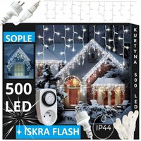 SOPLE 500 LED LAMPKI ZEWNĘTRZNE IP44 STAŁE + FLASH Z CZUJNIKIEM ZMIECHU