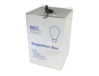 Urna skarbonka puszka z plexi przeźroczystej z nadrukiem UV 20x20x30cm