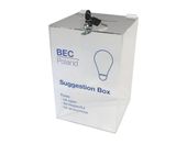 Urna skarbonka puszka z plexi przeźroczystej z nadrukiem UV 20x20x30cm