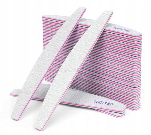 100 x Pilnik do Paznokci Łódka Zebra 100/180 na Arena.pl