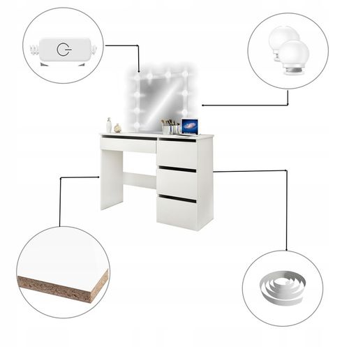 TOALETKA IZA 12 LED Z ŻARÓWKAMI DO WIZAŻU MAKIJAŻ na Arena.pl