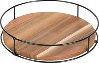 STOJAK OBRACAJĄCY SIĘ PŁYNNIE 23cm DREWNO AKACJOWE Lazy Susan, 360 STOPNI