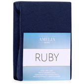 Prześcieradło frotte z gumką 240x220 indygo Ruby AmeliaHome