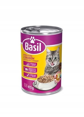 Basil KARMA dla KOTA puszka 415g 30szt MIX SMAKÓW na Arena.pl