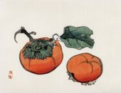 Plakat 65x50cm Persimmons, Kōno Bairei Japoński Vintage do Salonu