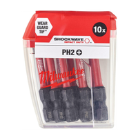 Bity udarowe Milwaukee Shockwave bit PH2 50 mm - Zestaw 10 sztuk