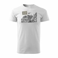 Koszulka z górami w góry turystyczna z Tatrami Tatry Kasprowy Wierch trekkingowa męska biała REGULAR XXL