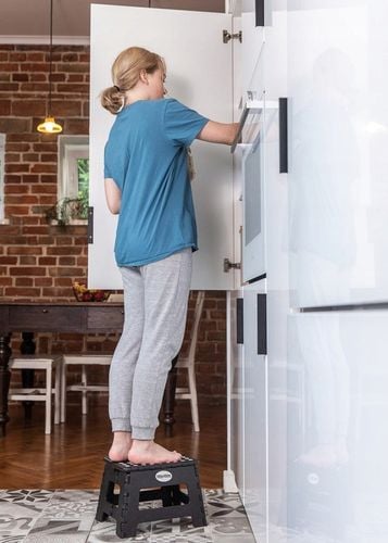 Taboret składany stołek podnóżek antypoślizgowy czarny Easyform 22cm na Arena.pl