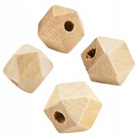 Drewniane korale geometryczne DIAMENTY 12x12 10szt