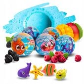 Kule do kąpieli z zabawką OCEAN FRIENDS 5 x140g musujące owocowe z olejkami