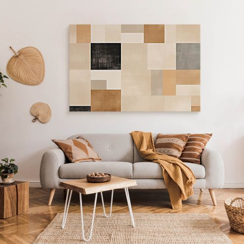 Obraz Canvas Abstrakcja Wzór Geometryczny Styl Boho Kwadraty 40cm x 30cm na Arena.pl