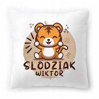 Poduszka Dla Wiktora Na Urodziny Ze Zdjęciem Na Prezent Biała 40X40 Cm