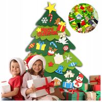 CHOINKA Z FILCU Z OZDOBAMI XXL NA BOŻE NARODZENIE 43 SZT RZEPY DLA DZIECI