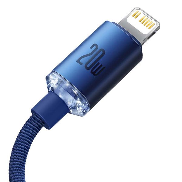 Kabel USB-C do Lightning Baseus Crystal, 20W, 1.2m (niebieski) zdjęcie 5