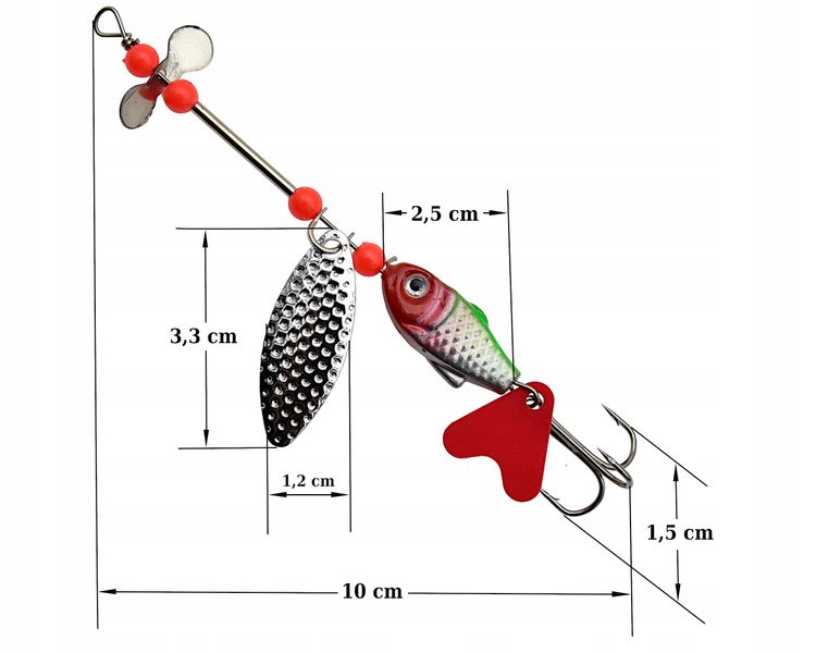 Błystka blacha Blaszka Obrotówka Spinner 12 g / 10 cm ze śmigłem zdjęcie 2