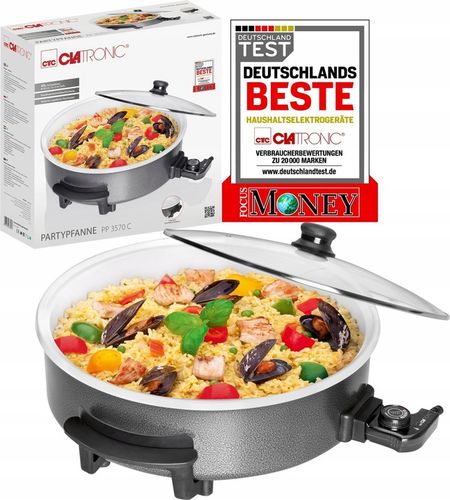 Patelnia elektryczna z powłoką zapobiegającą przywieraniu Clatronic PP Ø42c na Arena.pl